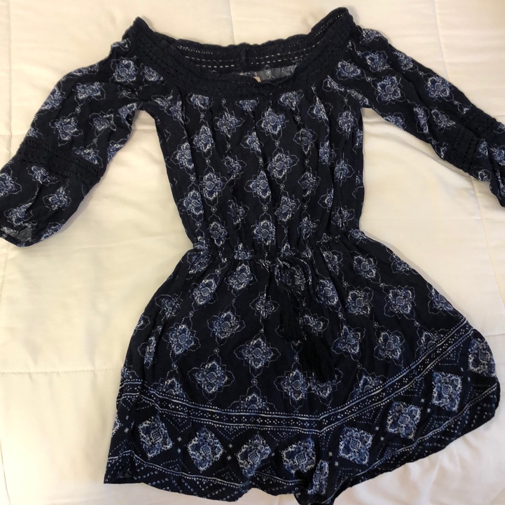 Blue Patterned Romper